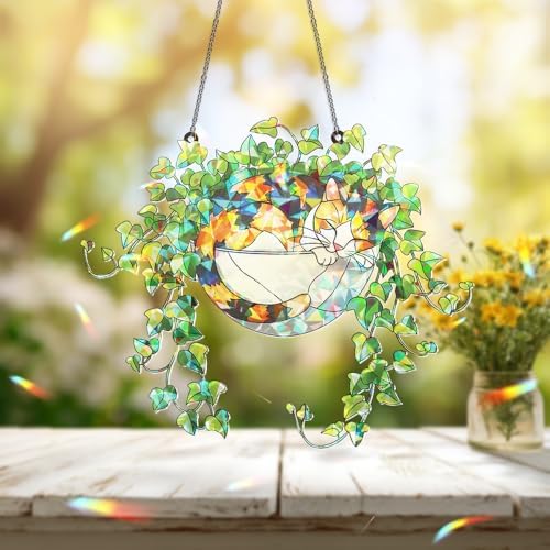 Whimsical Cat Hologram Hanging Ornament