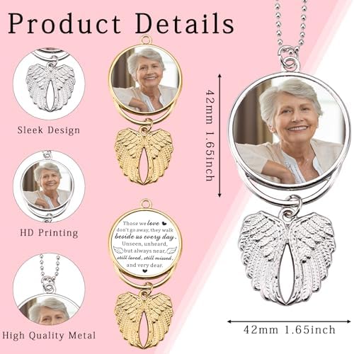 Custom Double Side Photo Car View Mirror Pendant for Memorial Gifts