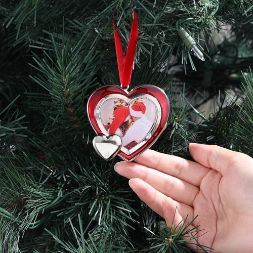 1 Set Heart Christmas Ornaments Metal Hanging Decorations for Tree