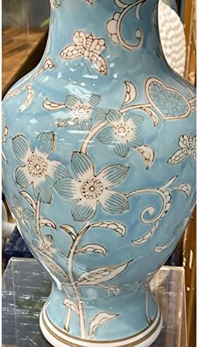 Galt International Chinoiserie Vase 14 Light Blue and White