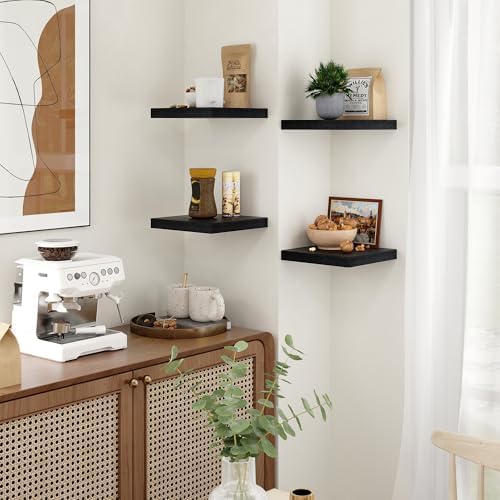 Fun Memories Floating Shelves Set of 3 Black Square 93 Inch