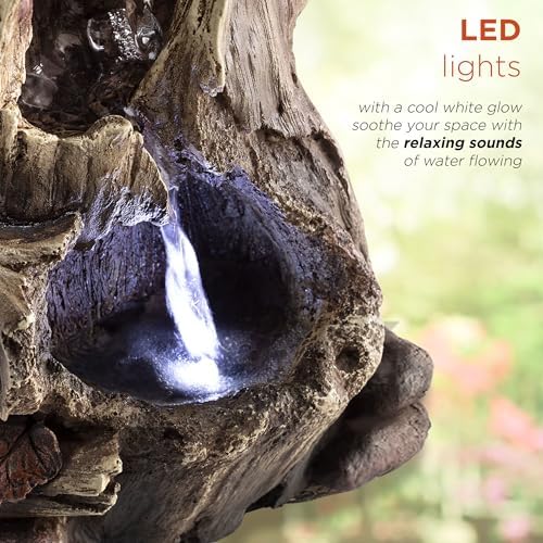 Alpine Corporation WIN326 Tabletop Rainforest Tree Trunk Water Fountain