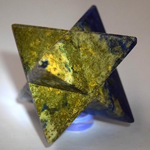 HQRP HC Set Lapis Lazuli Pyrite 8 Point Merkaba Star Natural Crystal