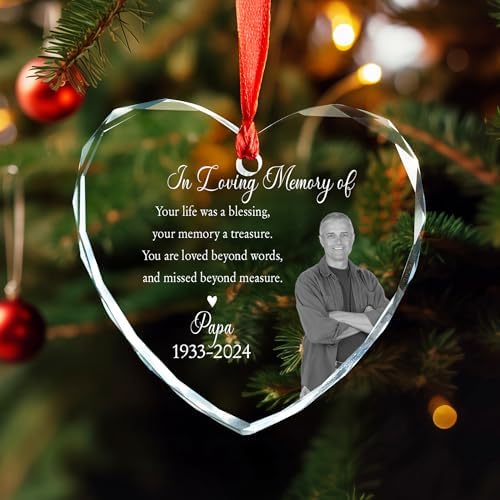 Custom Photo Memorial Ornament for Dad Mom Remembrance