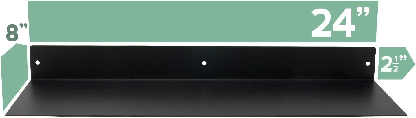 Buhbo Mitus Floating Shelf Wall Mounted Heavy Duty Industrial Steel Black