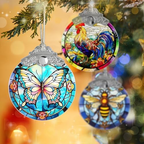 Butterfly Christmas Tree Ornament - 3 Inch Glass Decor