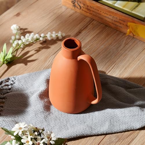Terracotta Vases Set of 2 8 Inch Decorative Vases