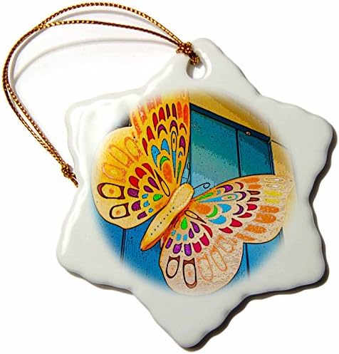 3dRose Vibrant Wooden Butterfly Door Ornament 3-Inch