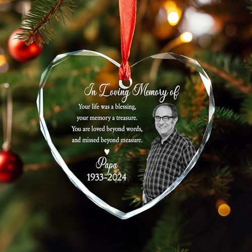Custom Photo Memorial Ornament for Dad Mom Remembrance