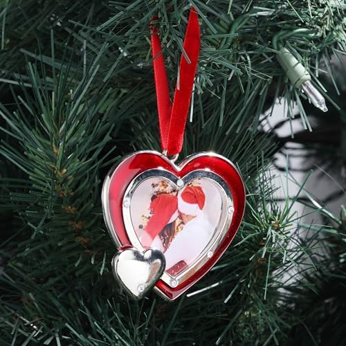1 Set Heart Christmas Ornaments Metal Hanging Decorations for Tree