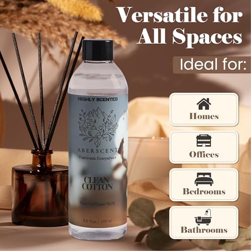 Clean Cotton Aberscent Premium Reed Diffuser Oil Refill 85 Fl Oz