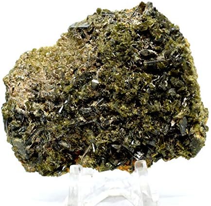 61mm Pistacite Green Epidote Crystal Cluster - Natural Collectible Mineral Specimen from Peru