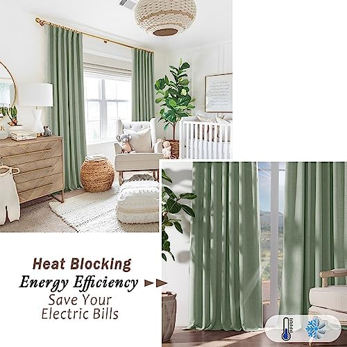 PANELSBURG Sage Green Boho Blackout Curtains 2 Panels Set