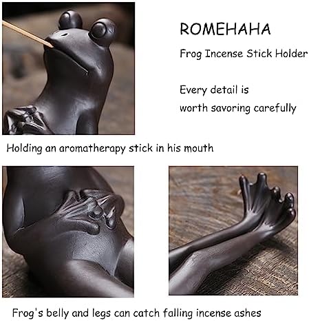 Frog Incense Holder - 45 Sandalwood Sticks Aromatherapy Yoga Meditation Decor