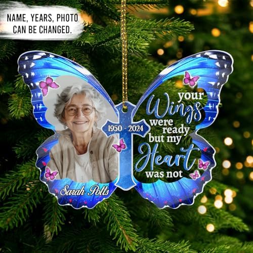 Personalized Memorial Christmas Ornament with Name and Photo