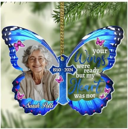 Personalized Memorial Christmas Ornament with Name and Photo