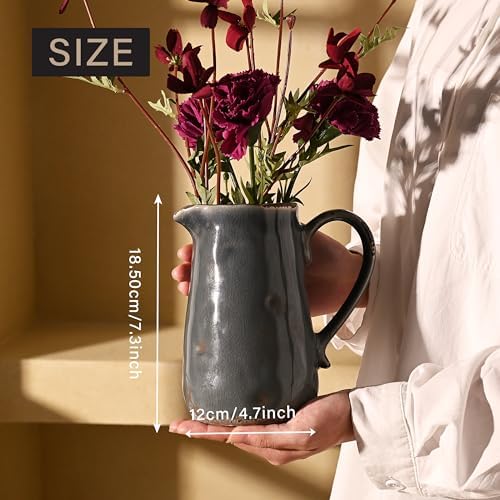 Rustic Blue Ceramic Vase for Home Decor