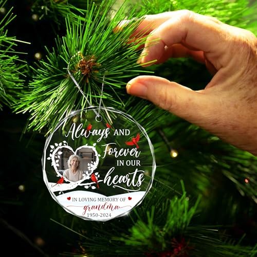 Personalized Memorial Christmas Ornament with Photo and Name