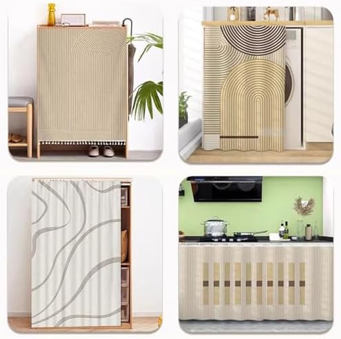 Liveinu Cabinet Curtains Style 4 No Tools No Drill