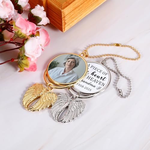Custom Double Side Photo Car View Mirror Pendant for Memorial Gifts