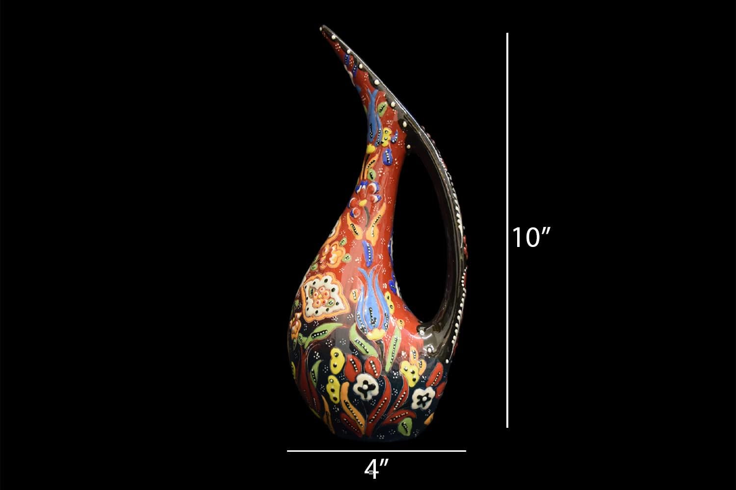 EliPOT Turkish 10 Inch Ceramic Swan Shape Vase