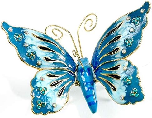 Handmade Enamel Blue Butterfly Hanging Ornament 1