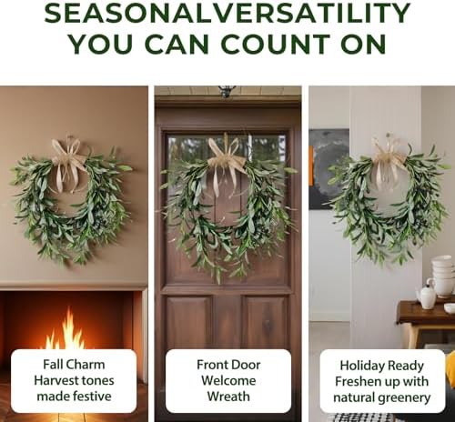 Artificial Olive Garland with Greenery Leaves Wreath