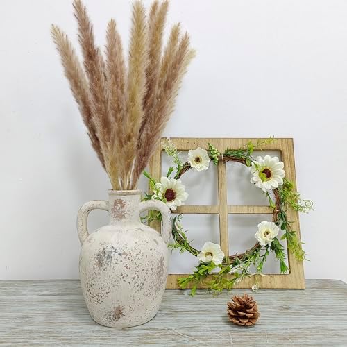 Rustic Ceramic Vase Large Neutral Clay Pot for Home Decor