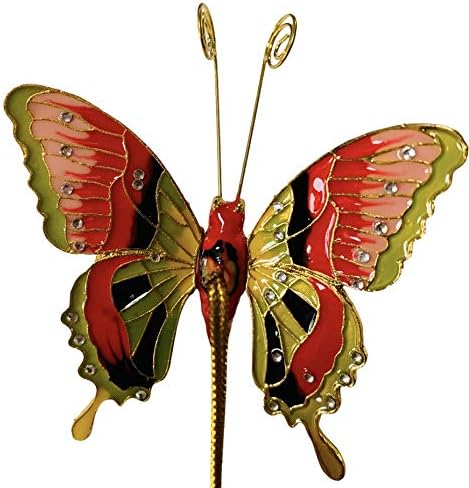 Handmade Enamel Bejeweled Butterfly Hanging Ornament 1