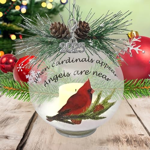 Memorial Lighted Cardinal Christmas Ornament 4D