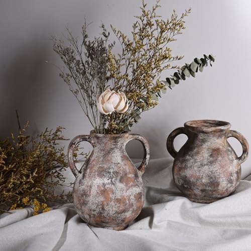79 Inch Ceramic Rustic Farmhouse Vase with Handle