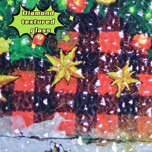 Hand-Painted Christmas Glass Suncatcher Hanging Ornament
