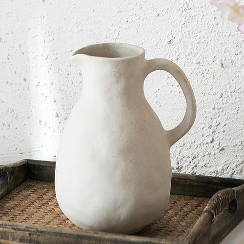 Kimdio Ceramic Vase with Handle Modern Farmhouse Decor