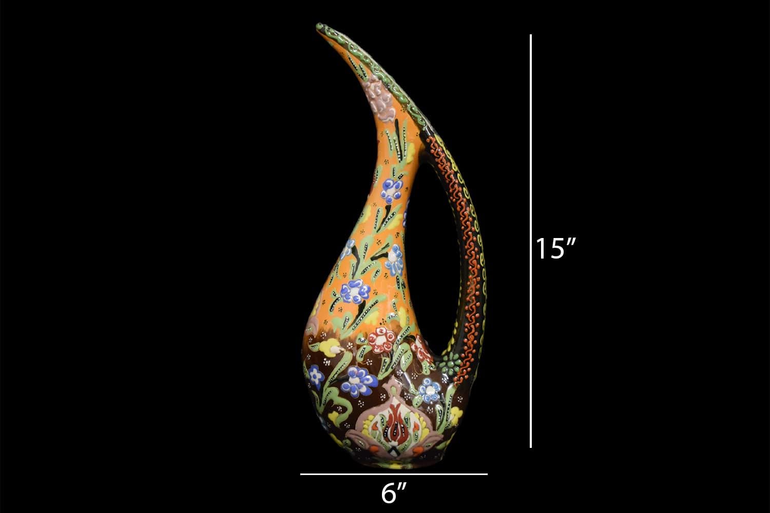 EliPOT Turkish 15 Inch Ceramic Swan Vase