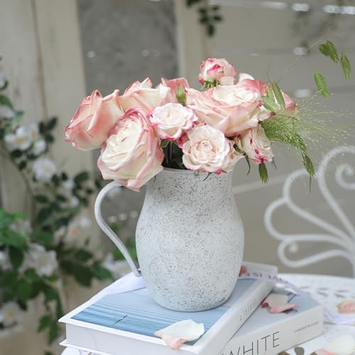 BIG FORTUNE Vintage Metal Milk Jug Pitcher Vase