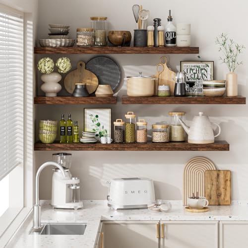 48W x 12D Floating Shelf Set of 2 Rustic Brown