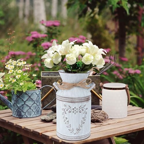 Retro Heart Shaped Metal Vase for Home Decor Centerpieces