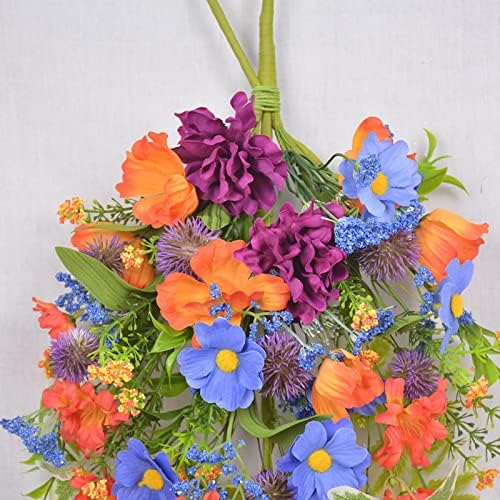 252 Inch Artificial Flower Teardrop Wreath Multicolor Fake Flower Door Hanging Garland for Home Wedding Decor