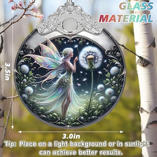 Stained Glass Dandelion Fairy Christmas Ornament
