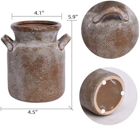 Quoowiit Ceramic Rustic Farmhouse Vase