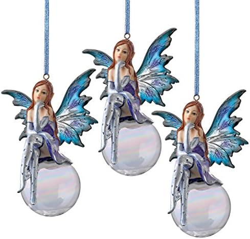 Design Toscano Snow Fairy Christmas Tree Ornaments Set of Three