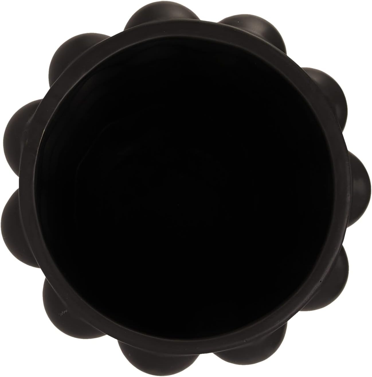 Creative Co Op Modern Stoneware Raised Dot Vase Black