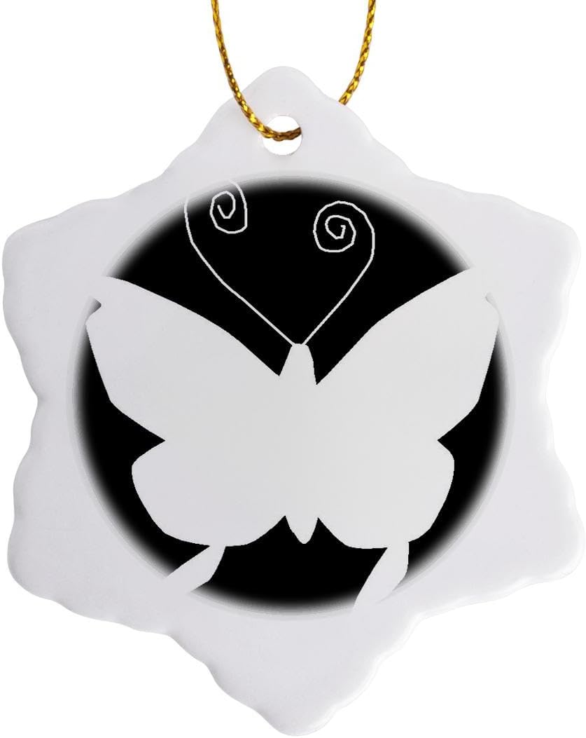 3dRose White Butterfly Snowflake Ornament 3 Inch