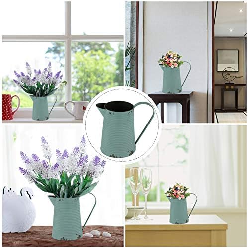 Cabilock Rustic Metal Flower Vase Vintage Pitcher