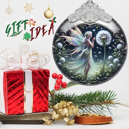 Stained Glass Dandelion Fairy Christmas Ornament