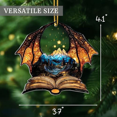 Book Dragon Ornament for Book Lovers and Fantasy Fans