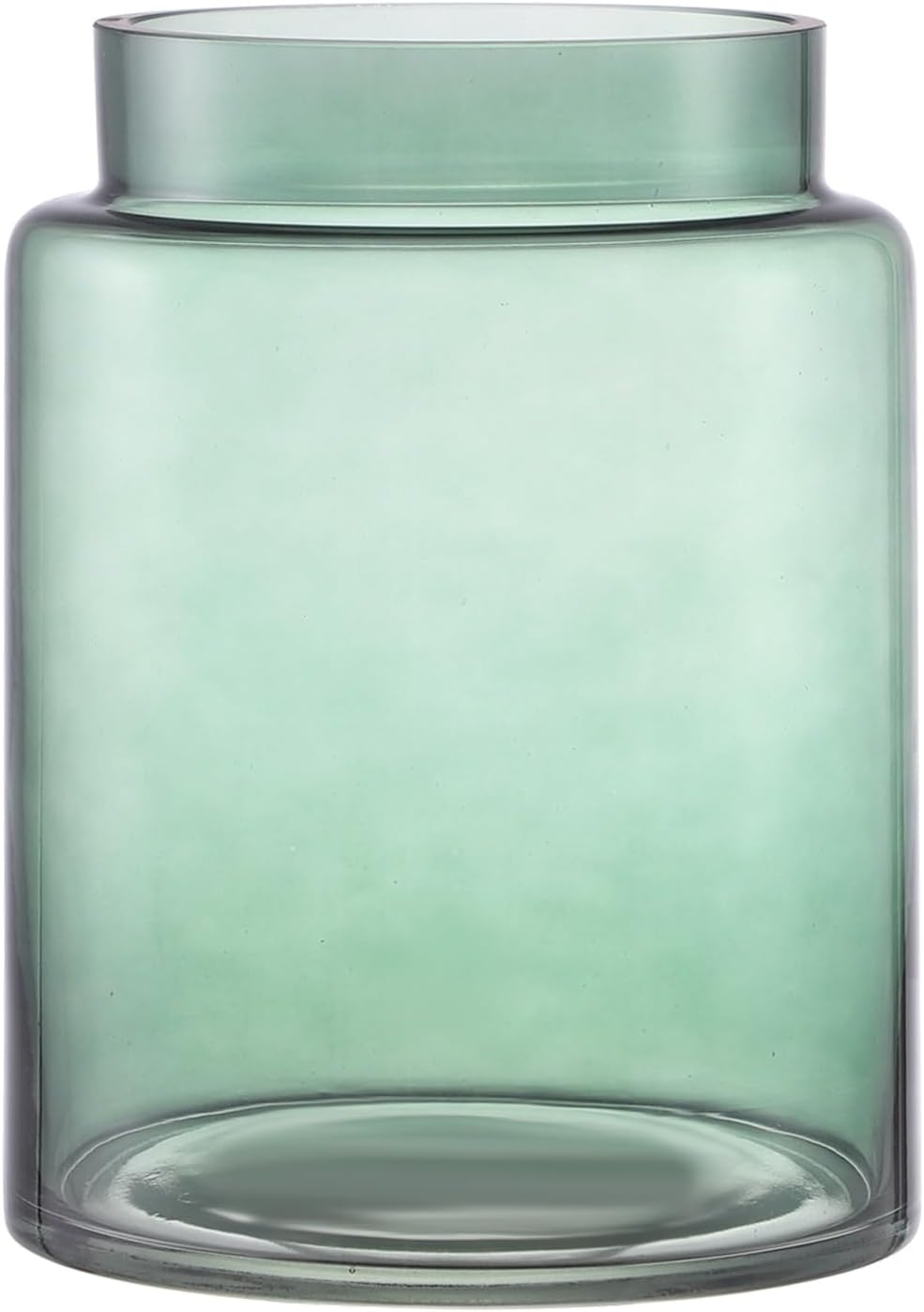 PORPAN 7 Inch Large Green Glass Vase