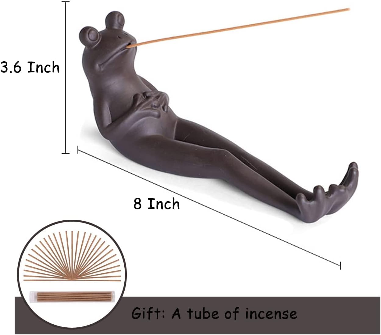 Frog Incense Holder - 45 Sandalwood Sticks Aromatherapy Yoga Meditation Decor