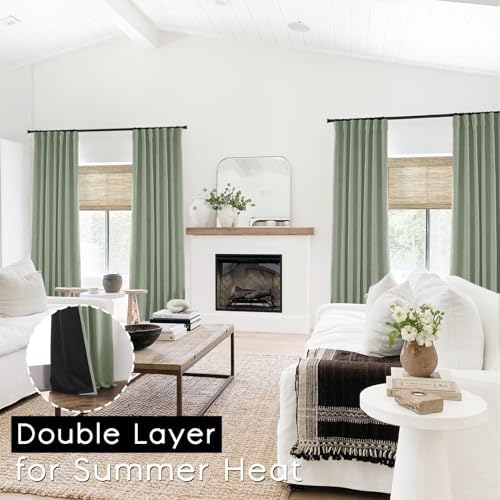 PANELSBURG Sage Green Boho Blackout Curtains 2 Panels Set