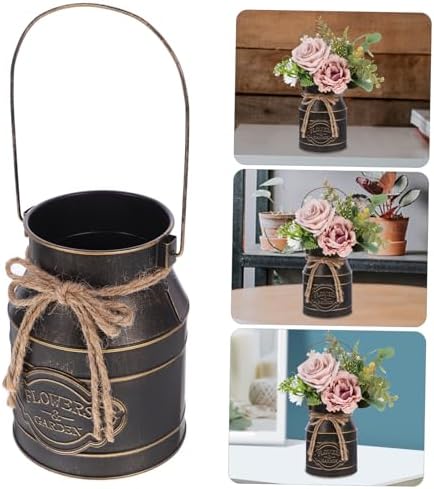 Vintage Iron Flower Display Bucket for Decor
